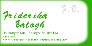 friderika balogh business card